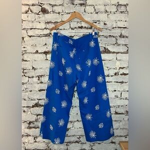 Zara Linen Embroidered Pants size Large